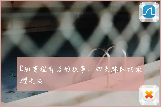 E组赛程背后的故事:四支球队的荣耀之路